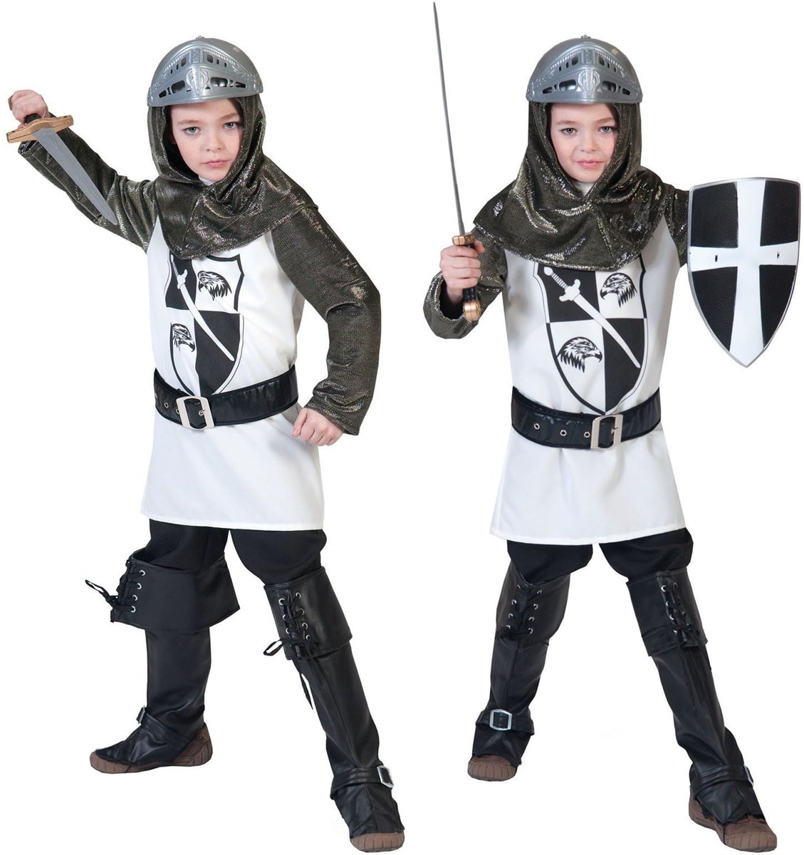 Middeleeuwse & Renaissance Strijders Kostuum | Drakendoder Ridder | Jongen | Maat 140 | Carnaval kostuum | Verkleedkleding